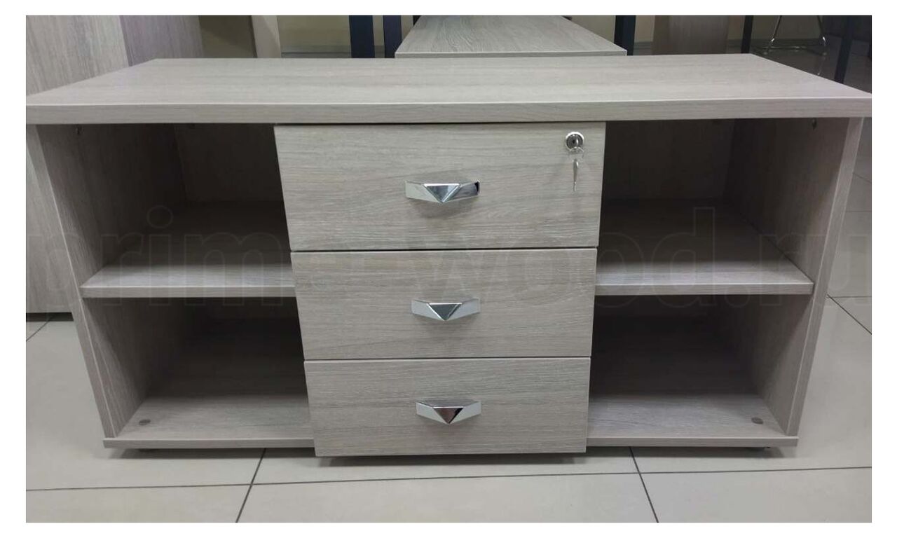 Тумба сервисная с ящиками ONIX 110x46x58 цвет: Дуб Аттик - фото со сборки